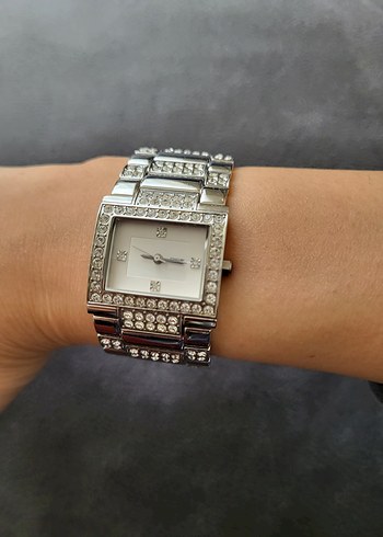 Gri Taşlı Dice Kayek Kadın Kol Saati