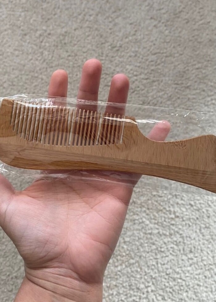 İki adet Bambu Saç Tarağı Ahşap Tarak - Görsel 2