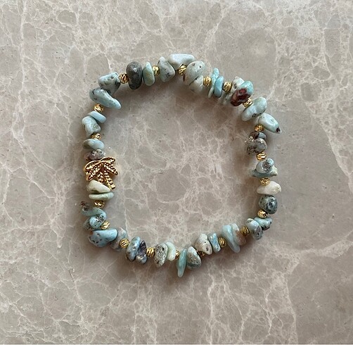 Larimar Doğal Taş Bileklik Dorikalı Ağaç Detay