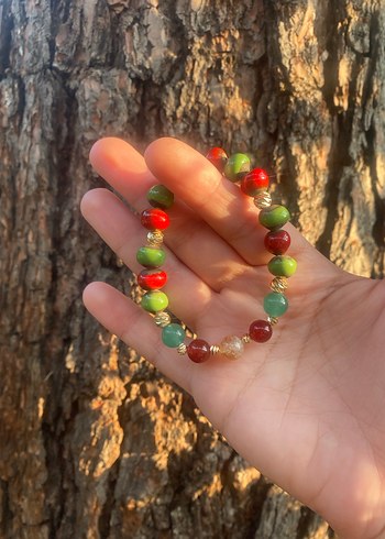 Renkli Boncuklu Bohem Kadın Bileklik Sitrin Aventurin Akik - Görsel 6