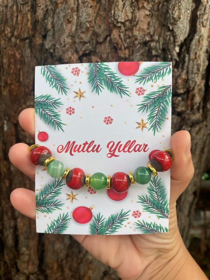 Yılbaşı Hediye Doğal Taş Akik Bileklik - Görsel 3