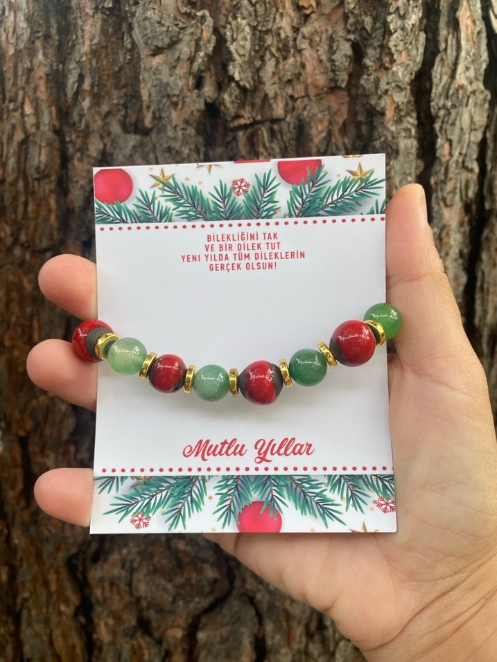 Yılbaşı Hediye Doğal Taş Akik Bileklik - Görsel 2