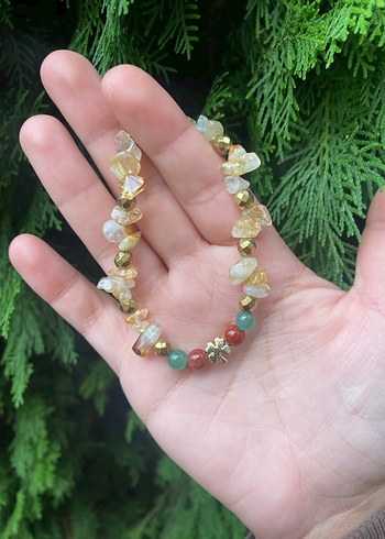 Yılbaşı Hediye Bileklikler Doğal Taş Sitrin Jasper Aventurin - Görsel 3