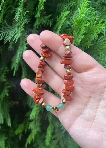 Yılbaşı Hediye Bileklikler Doğal Taş Sitrin Jasper Aventurin - Görsel 2