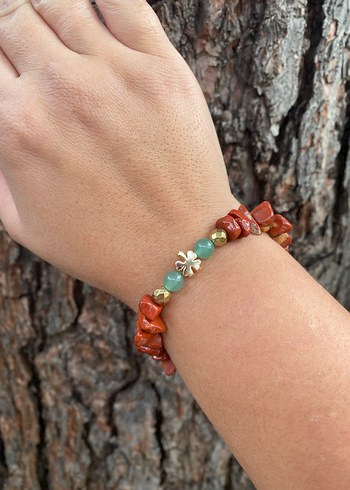 Yılbaşı Hediye Bileklikler Doğal Taş Sitrin Jasper Aventurin - Görsel 4