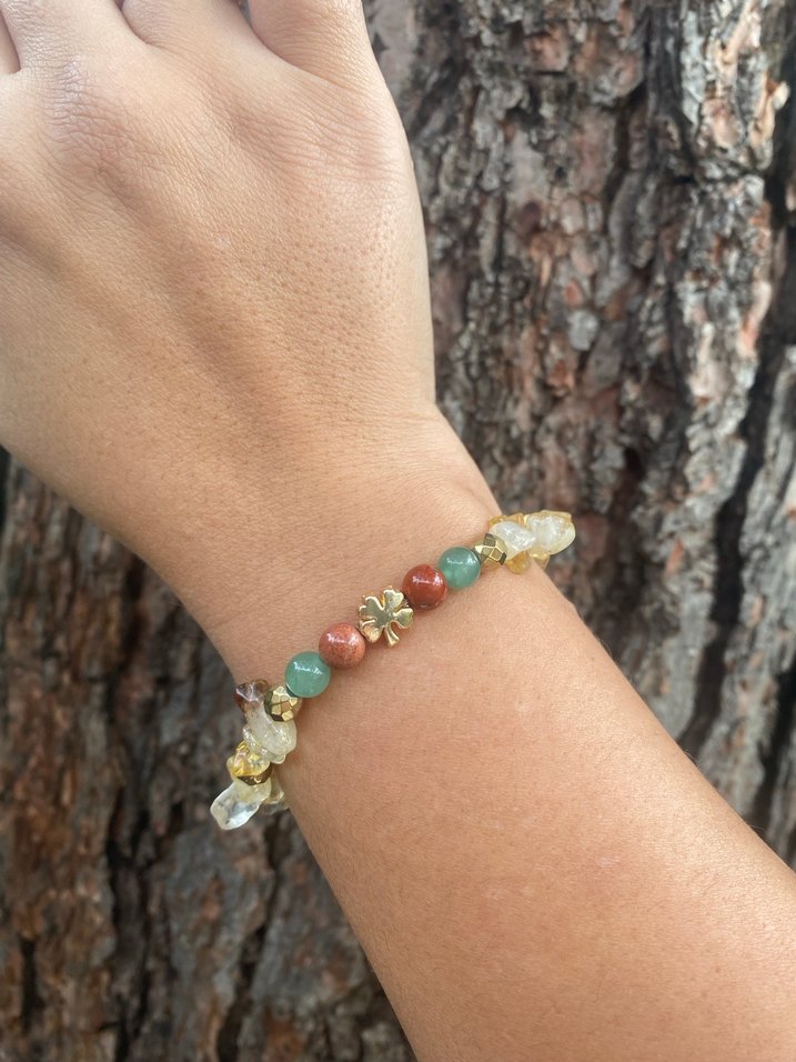 Yılbaşı Hediye Bileklikler Doğal Taş Sitrin Jasper Aventurin - Görsel 5