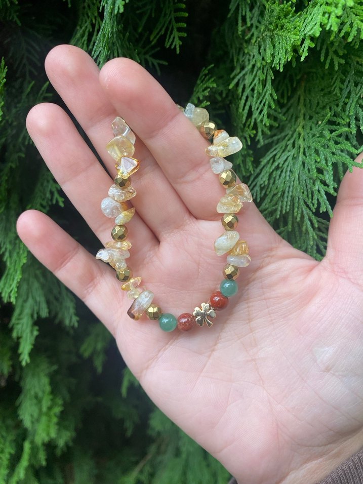 Yılbaşı Hediye Bileklikler Doğal Taş Sitrin Jasper Aventurin - Görsel 3