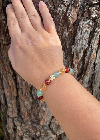 Renkli Bohem Bileklik Sitrin Aventurin Akik Yılbaşı Bileklik - Görsel 4