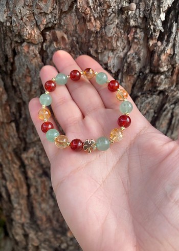 Renkli Bohem Bileklik Sitrin Aventurin Akik Yılbaşı Bileklik - Görsel 3