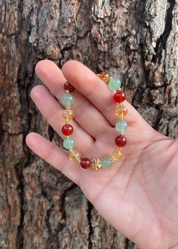 Renkli Bohem Bileklik Sitrin Aventurin Akik Yılbaşı Bileklik - Görsel 5