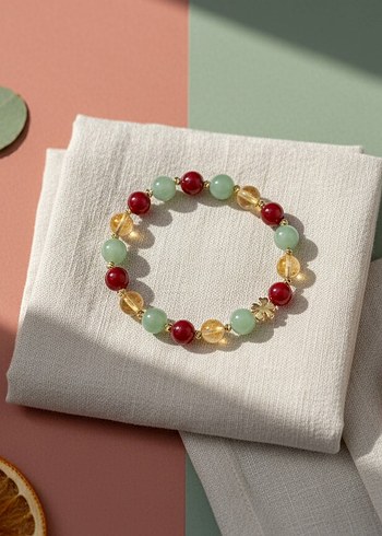 Renkli Bohem Bileklik Sitrin Aventurin Akik Yılbaşı Bileklik - Görsel 2