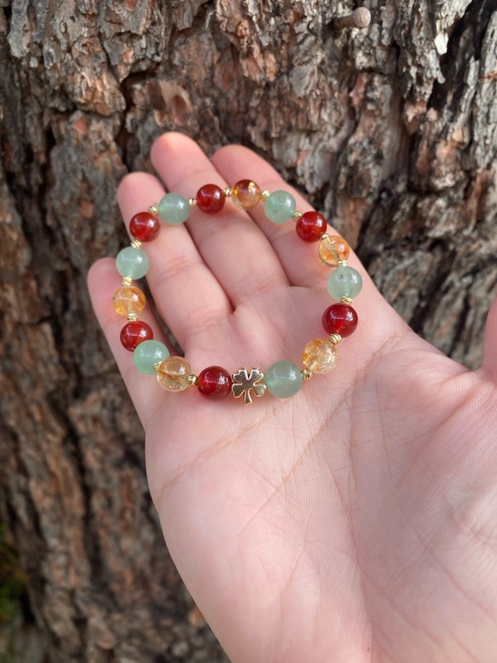 Renkli Bohem Bileklik Sitrin Aventurin Akik Yılbaşı Bileklik - Görsel 3