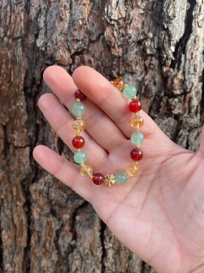 Renkli Bohem Bileklik Sitrin Aventurin Akik Yılbaşı Bileklik - Görsel 5