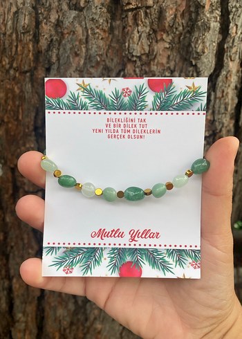 Aventurin Doğal Taş Bileklik Yılbaşı Hediye Şans Taşı - Görsel 2