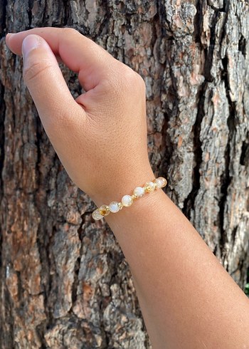 6 mm Minimal Sitrin Boncuklu Kadın Bileklik - Görsel 4