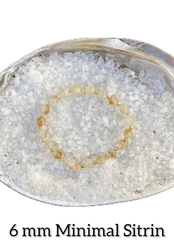 6 mm Minimal Sitrin Boncuklu Kadın Bileklik - Görsel 2