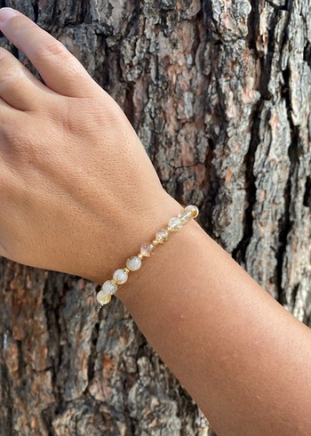 6 mm Minimal Sitrin Boncuklu Kadın Bileklik - Görsel 3