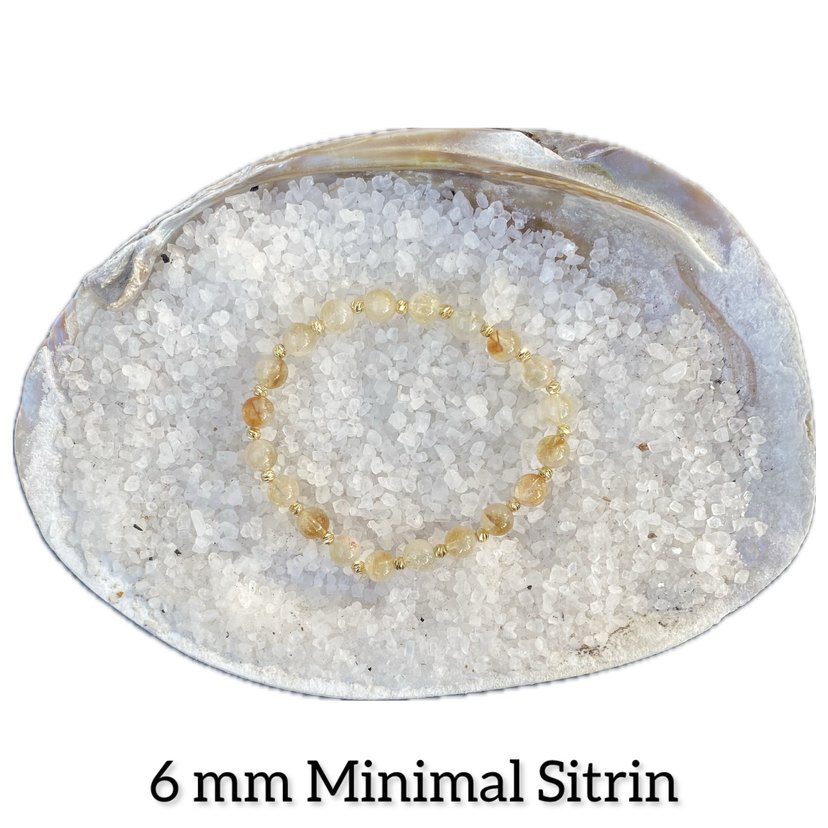 6 mm Minimal Sitrin Boncuklu Kadın Bileklik - Görsel 2