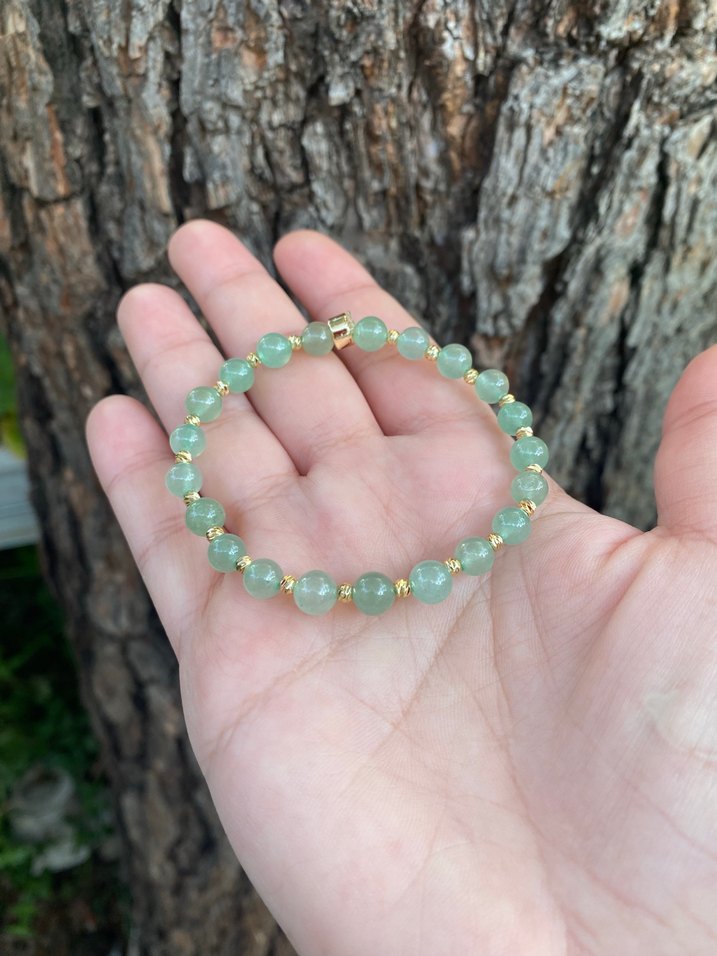 Aventurin Minimal Kadın Bileklik Doğal Taş Takı - Görsel 2