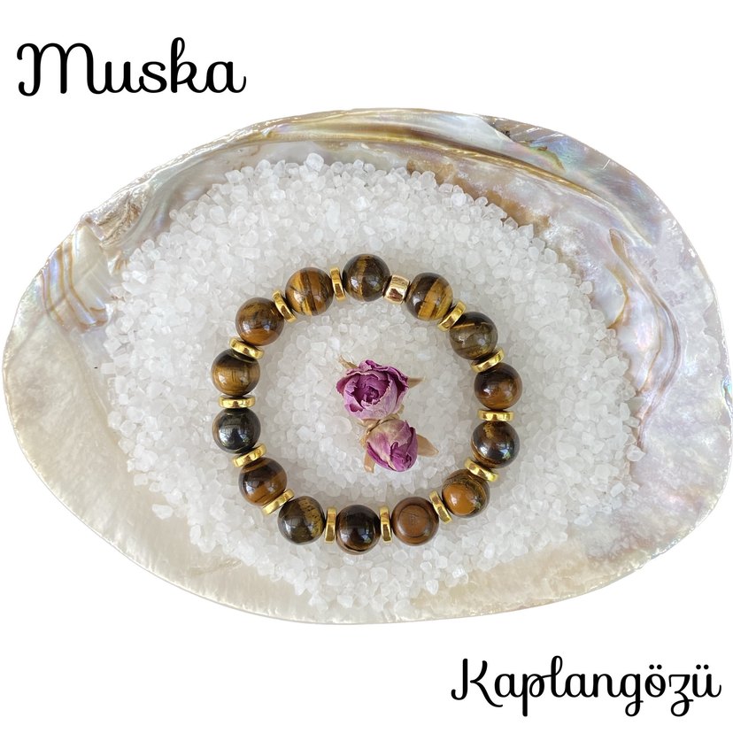 Kaplangözü 10mm Doğal Taş Bileklik Orijinal - Görsel 2