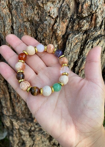 Çakra Doğal Taş Toprak Boncuklu Bohem Bileklik - Görsel 3