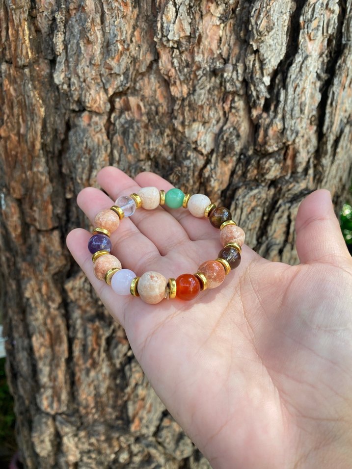 Çakra Doğal Taş Toprak Boncuklu Bohem Bileklik - Görsel 4