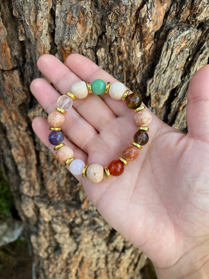 Çakra Doğal Taş Toprak Boncuklu Bohem Bileklik - Görsel 5