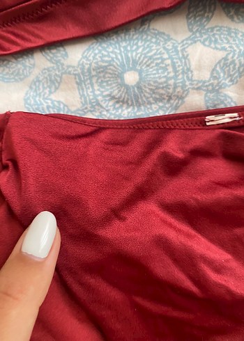 Penti Düğmeli Bordo Bohem Bikini Takımı