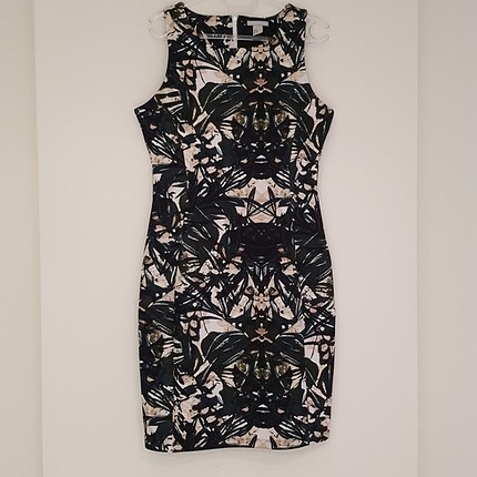 h&m desenli elbise