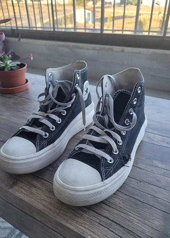 Converse Gri Bağcıklı Kadın Spor Ayakkabı converse orjinal