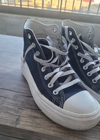 40 Beden Gri Bağcıklı Kadın Spor Ayakkabı converse orjinal