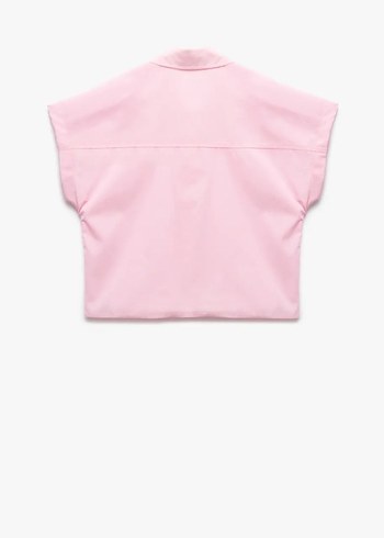 s Beden pembe Renk Pembe Kısa Kollu Gömlek