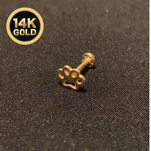 Kürel Accessories 14 Ayar Altın Tragus Piercing Pati Model