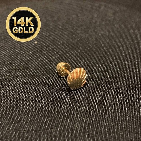 Kürel Accessories 14 Ayar Altın Tragus Piercing İstiridye Model