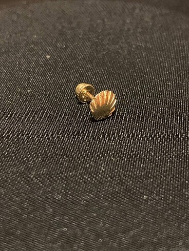  Beden altın Renk Kürel Accessories 14 Ayar Altın Tragus Piercing İstiridye Model