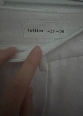 Kadın Beyaz Kumaş Pilili Kumaş Pantolon - Görsel 4