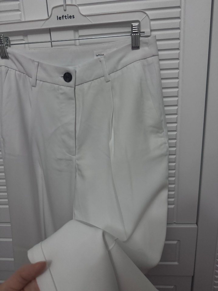 Kadın Beyaz Kumaş Pilili Kumaş Pantolon - Görsel 3