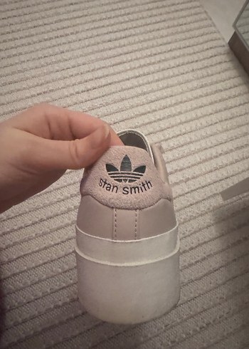 Adidas stan smıth bej Platform Topuklu Bağcıklı Kadın snekear - Görsel 3