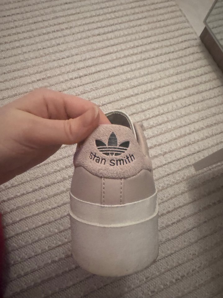 Adidas stan smıth bej Platform Topuklu Bağcıklı Kadın snekear - Görsel 3