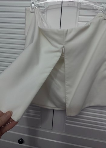 Beyaz Drapeli Straplez Mini Bustiyer - Görsel 3