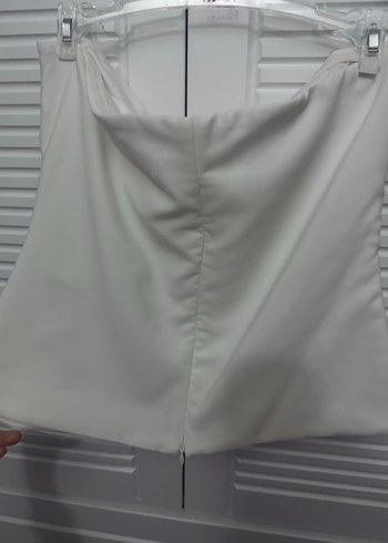 Beyaz Drapeli Straplez Mini Bustiyer - Görsel 4