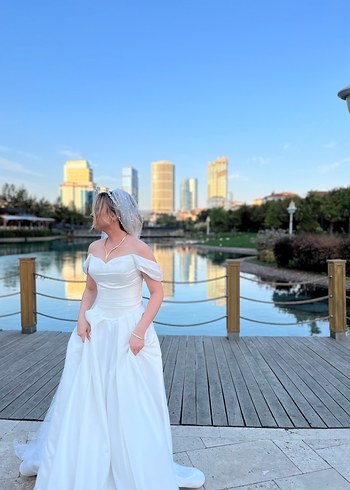 Lucas Beyaz Straplez A Kesim Gelinlik - Görsel 4