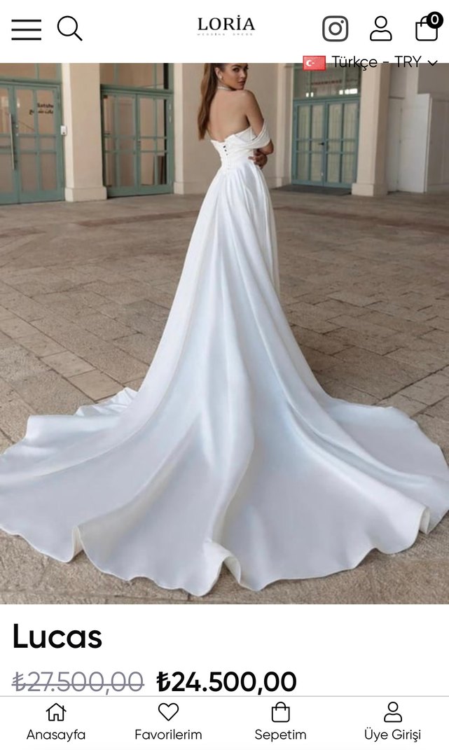 Lucas Beyaz Straplez A Kesim Gelinlik - Görsel 3