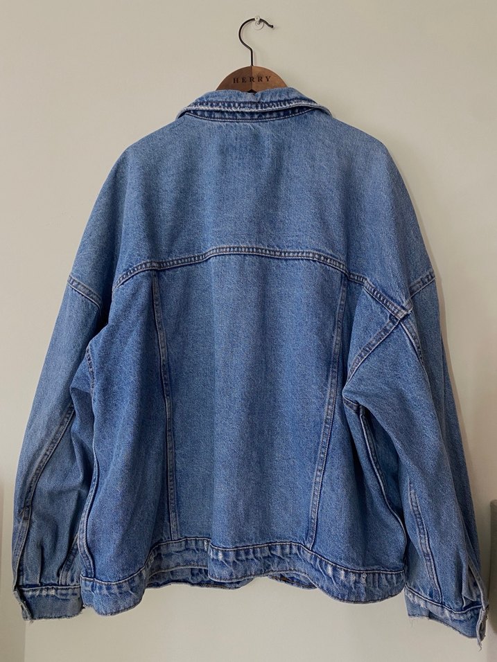 Oversize salaş kot ceket - Görsel 2