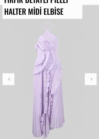 Pastel Mor Fırfırlı Uzun Abiye Elbise - Görsel 2
