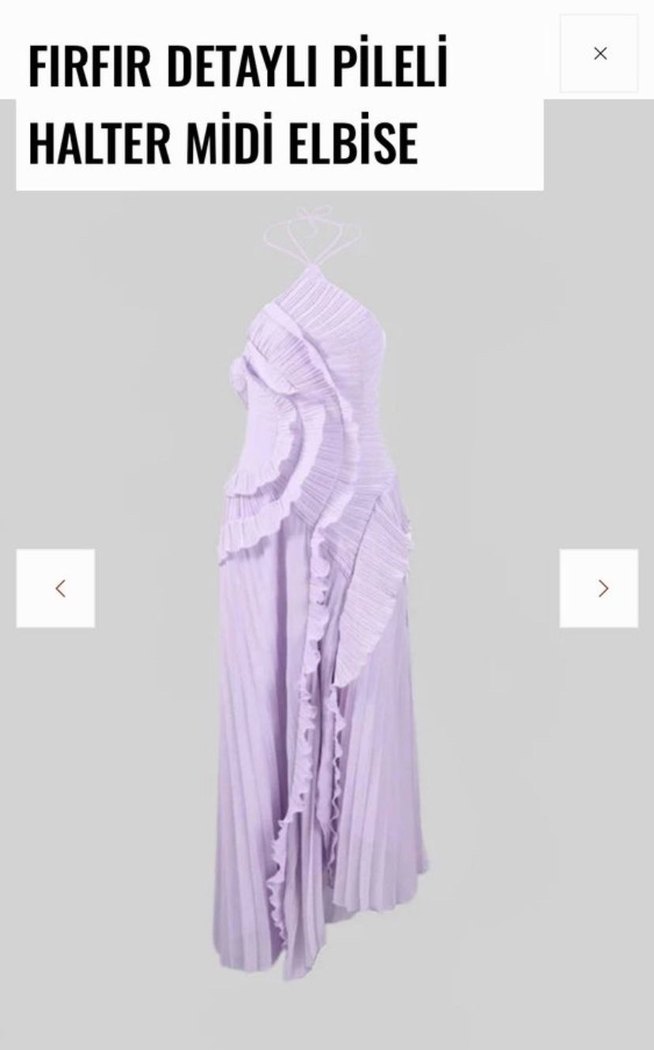 Pastel Mor Fırfırlı Uzun Abiye Elbise - Görsel 2