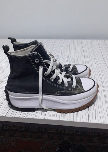 Converse Siyah Platformlu Bagcikli Sneaker