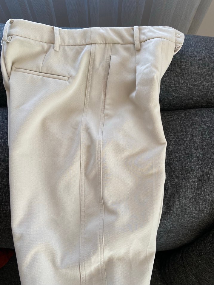 Bej Kadın Pilili Kumaş Pantolon - Görsel 5