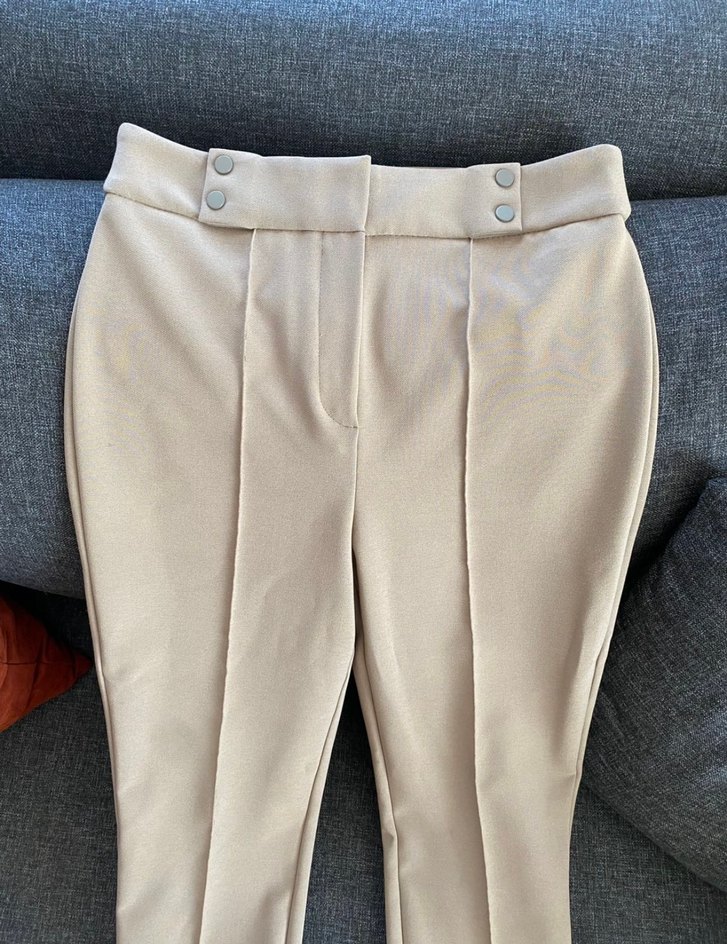 Vizon rengi Kadın Kumaş Pantolon - Görsel 2