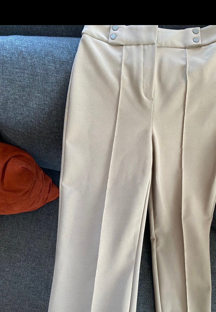 Vizon rengi Kadın Kumaş Pantolon - Görsel 3